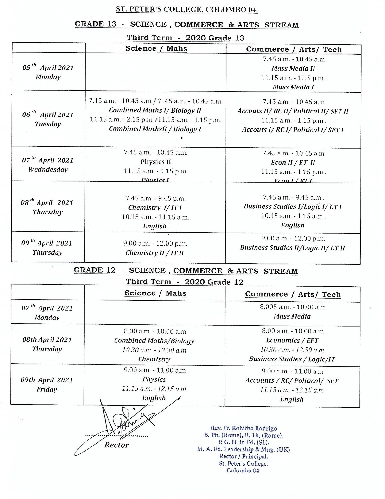 4th Quarter Exam 2024 Time Table Renee Charline